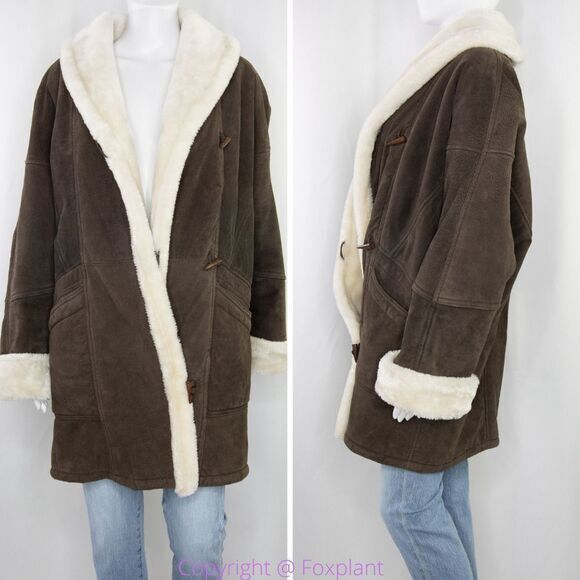 Wilsons penny lane suede shearling lining brown‎ leather coat/jacket, siz… - Picture 1 of 15